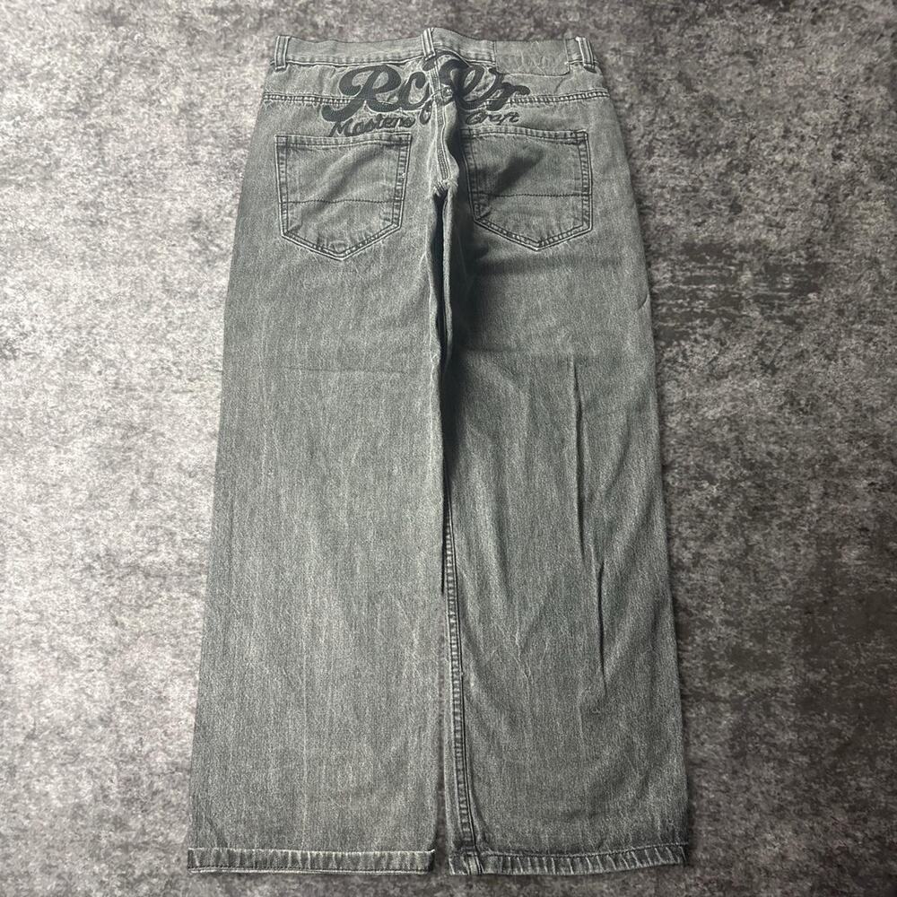 Vintage Rocawear RCWR Masters of the Craft Baggy Jeans Mens 38 Black Y2K Hip Hop